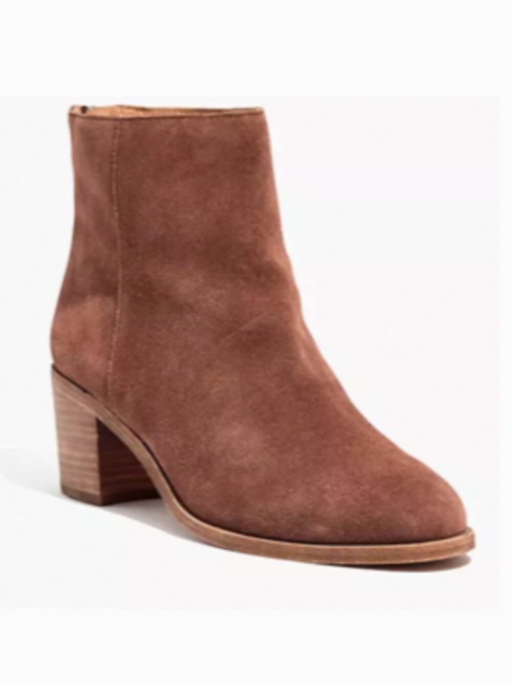 Madewell Women's Pauline Suede Leather Ankle Booties Brown Cognac Classic 10
